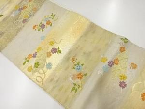 アンティーク　花筏模様織出し袋帯（材料）